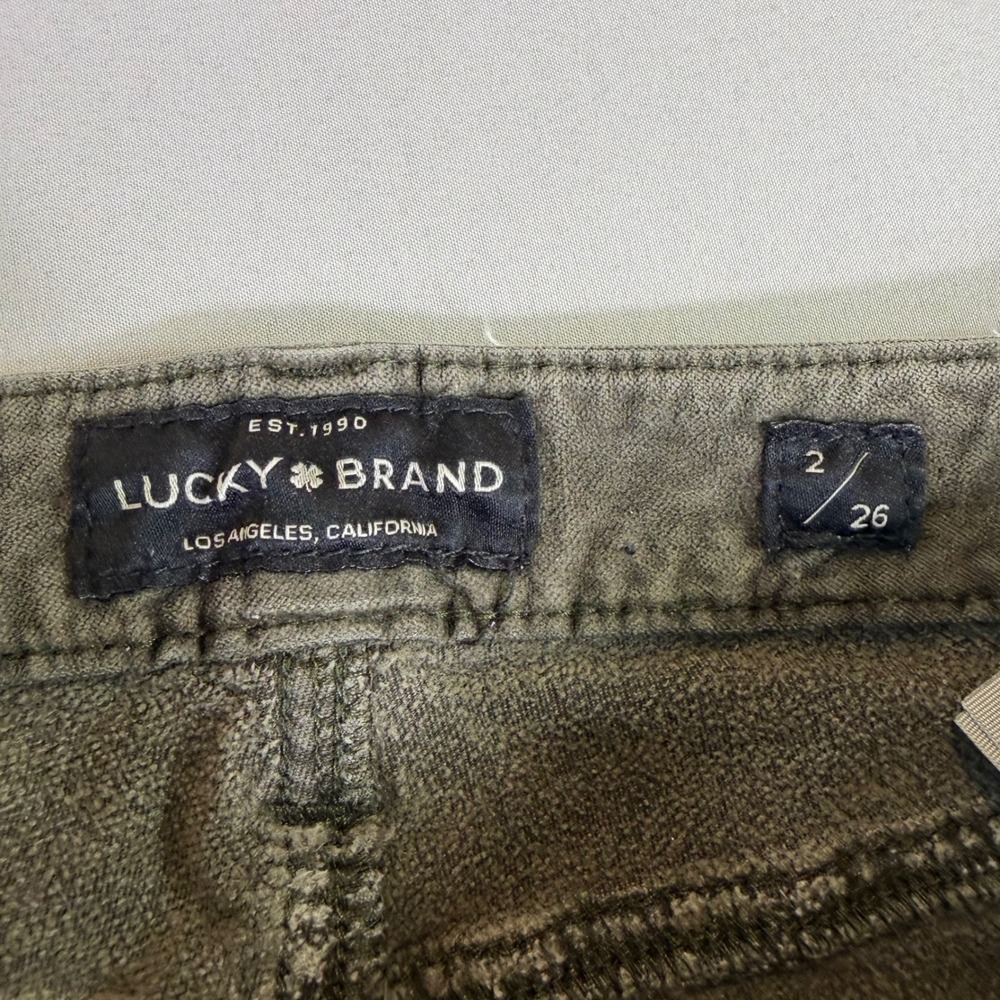 Lucky Brand Ava Super Skinny Corduroy Pants Olive Green Womens 2/26 Fall Earhty - Picture 2 of 8